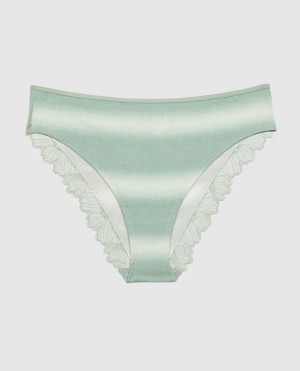 La Senza Bikini Panty Women's Underwear Turquoise Stripes | xirL3A35