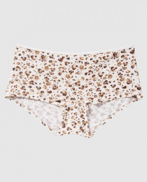 La Senza Boyshort Panty Women's Underwear Cream Leopard | Vd4oUZAA