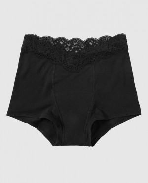 La Senza Boyshort Period Panty Women's Underwear Black | SqjX8RNm