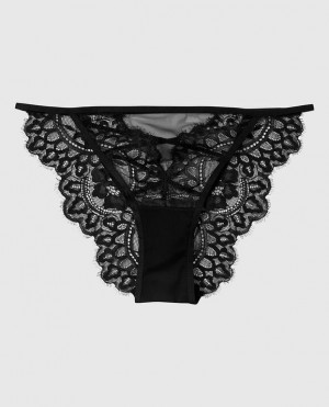 La Senza Bumless Bikini Panty Women's Pajamas Black | U7SkudS3