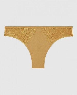 La Senza Cheeky Panty Women's Underwear Gold | QJ14xjud