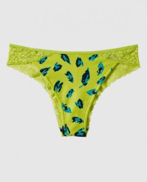 La Senza Cheeky Panty Women's Underwear Green Leopard | twa7mv92