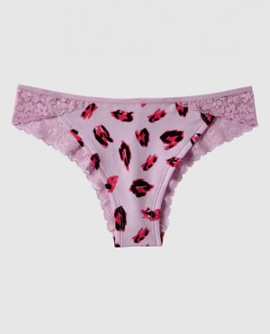 La Senza Cheeky Panty Women's Underwear Pink Leopard | k77Eomm7