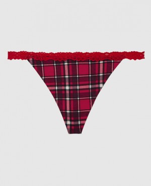 La Senza G-String Panty Women's Underwear Party Plaid | QYtgXenc