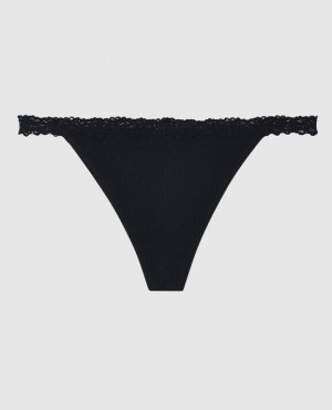 La Senza G-String Panty Women's Underwear Black | Ri3XE7jQ