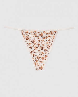 La Senza G-String Panty Women's Underwear Cream Leopard | 4htxsBO6