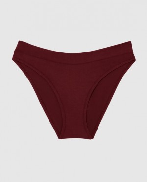 La Senza High Leg Bikini Panty Women's Underwear Red Burgundy | uJVChqlu