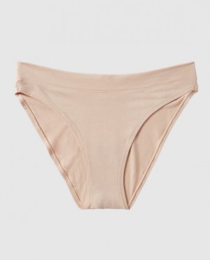 La Senza High Leg Bikini Panty Women's Underwear Rosetan | wNu2GTaF