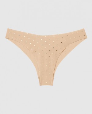 La Senza High Leg Cheeky Panty Women's Underwear Foiled Dot Rosetan | US4yZK2G