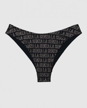 La Senza High Leg Cheeky Panty Women's Underwear Black | uaFvwBHW