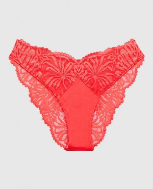 La Senza High Leg Cheeky Panty Women's Underwear Red | lWvKpY2g