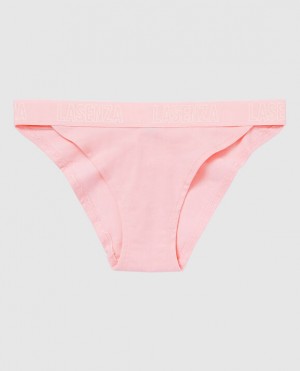 La Senza High Leg Cheeky Panty Women's Underwear Pink White | OuMKqIYu