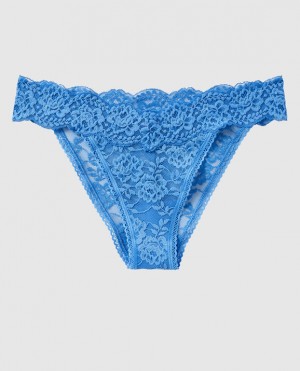 La Senza High Leg Cheeky Panty Women's Underwear AZURE Blue | NM6S5WGa