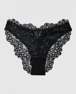 La Senza High Leg Cheeky Panty Women's Underwear Black | htYhoeQV