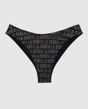 La Senza High Leg Cheeky Panty Women's Underwear Black | u60pQfp4