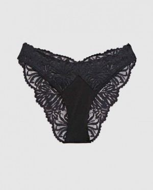 La Senza High Leg Cheeky Panty Women's Underwear Black | Kmda7meC