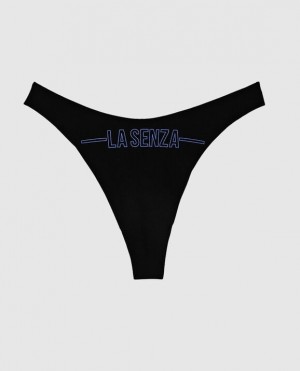 La Senza High Leg Thong Panty Women's Underwear Blue | fESSEfHt