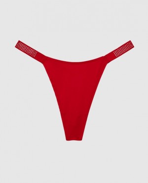 La Senza High Leg Thong Panty Women's Underwear Red | ZwixOITd