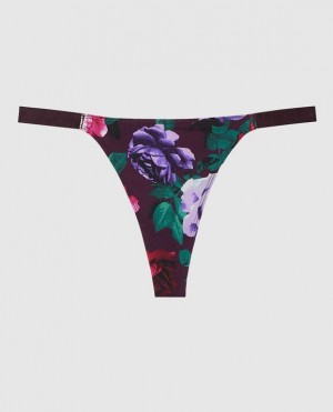 La Senza High Leg Thong Panty Women's Underwear After Hours Floral | 6t2Wy6Km