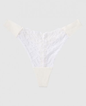 La Senza High Leg Thong Panty Women's Underwear Cream | HZ0an723