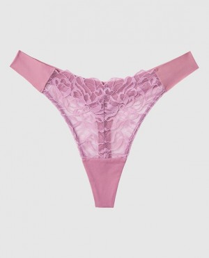 La Senza High Leg Thong Panty Women's Underwear Rosecrush | idcG6ufY