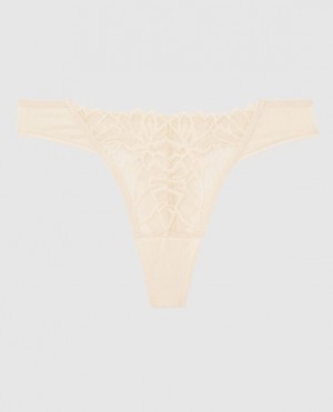 La Senza High Leg Thong Panty Women's Underwear Pearl | Vw5iZe0c