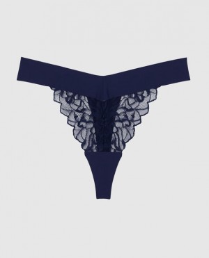 La Senza High Leg Thong Panty Women's Underwear Ocean Cavern | u0GkUFJV