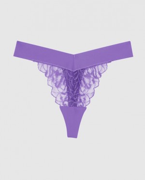 La Senza High Leg Thong Panty Women's Underwear Flower | h51UU4CM