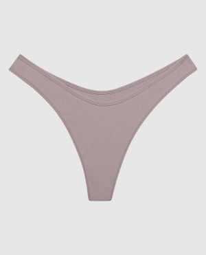 La Senza High Leg Thong Panty Women's Underwear Winterberry | d9pREtQ8