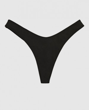 La Senza High Leg Thong Panty Women's Underwear Black | BQ9IOt7b