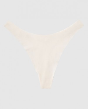 La Senza High Leg Thong Panty Women's Underwear Cream | vrblDXBB