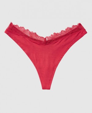 La Senza High Leg Thong Panty Women's Underwear Sweet Raspberry | YpfFdF3K