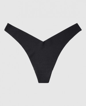 La Senza High Leg Thong Panty Women's Underwear Black | OA4wUexR