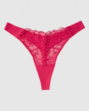 La Senza High Leg Thong Panty Women's Underwear Sweet Raspberry | fRdoHSzI