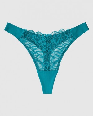 La Senza High Leg Thong Panty Women's Underwear Tahitian Tide | Oii1DKLa