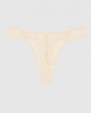 La Senza High Leg Thong Panty Women's Underwear Pearl | 9h84djIn