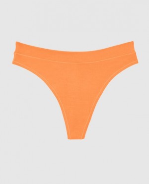 La Senza High Leg Thong Panty Women's Underwear Apricot | bGmonT8F