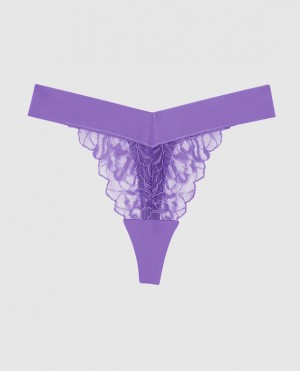 La Senza High Leg Thong Panty Women's Underwear Flower | HlhU69Oz