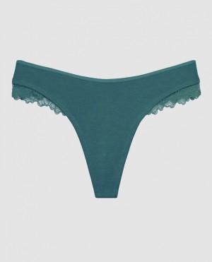 La Senza High Leg Thong Panty Women's Underwear Tidal Turq | TxO2QKuw