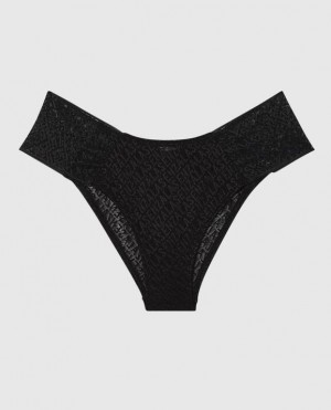 La Senza High Waist Cheeky Panty Women's Underwear Black | 5CZJNK4P