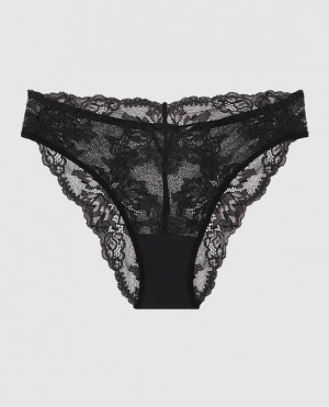 La Senza High Waist Cheeky Panty Women's Underwear Black | ei1rkSzr