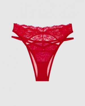 La Senza High Waist Cheeky Panty Women's Underwear Red | AhJMbEQb