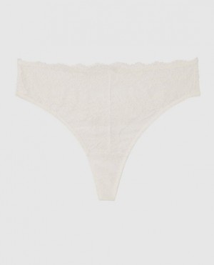 La Senza High Waist Thong Panty Women's Underwear White | ighgzLLB