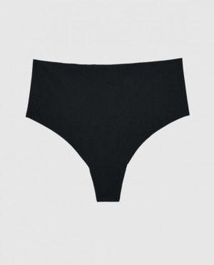 La Senza High Waist Thong Panty Women's Underwear Black | RG1CvIuG