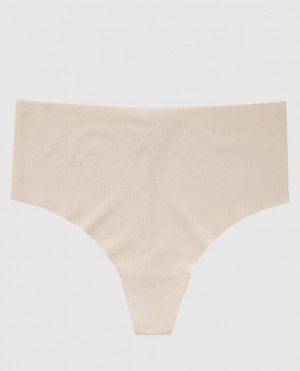 La Senza High Waist Thong Panty Women's Underwear Rosetan 02MI | CBAf50is