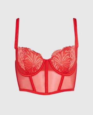 La Senza Lightly Lined Bra Top Women's Pajamas Red | e3QO5vku