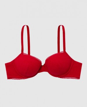 La Senza Lightly Lined Demi Women's Bras Red | kjulLQhj