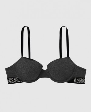 La Senza Lightly Lined Demi Women's Bras Black | KuEMdrUV