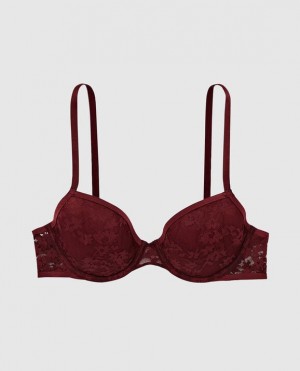 La Senza Lightly Lined Demi Women's Bras Red Burgundy | WFlhPL2c