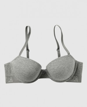 La Senza Lightly Lined Demi Women's Bras Grey | I0fl8Qu5